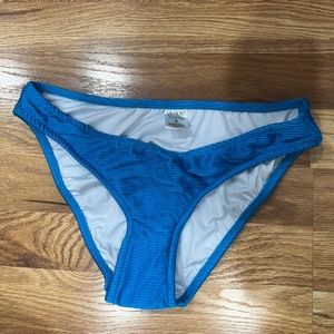 Venus Blue Shiny Rib Bikini Bottom